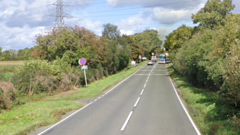 An image of Welford Road, between Kilby and the River Sence, near Wigston