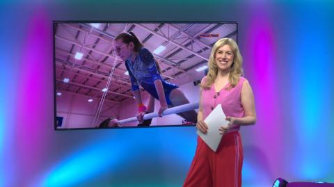Jenny on the Newsround set