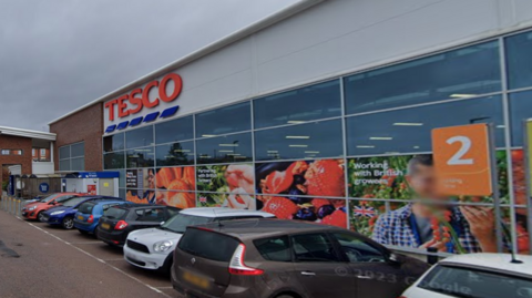 The front of the Tesco supermarket, Stourport