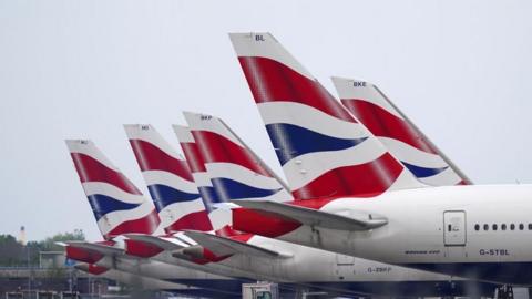  British Airways planes at Heathrow Airport