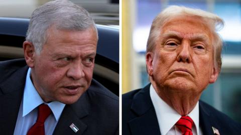 A composite image of Jordan's King Abdullah II bin al-Hussein and US president Donald Trump