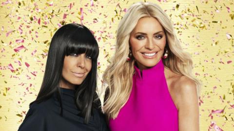 Claudia Winkleman and Tess Daly in glamorous outfits