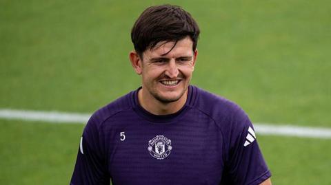 Harry Maguire in Manchester United training