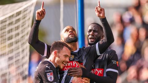 Notts County celebrate David McGoldrick's goal