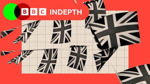 Union jack flags flying in the background, with a red border and a lozenge that says BBC InDepth