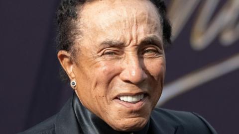 Smokey Robinson smiling on the red carpet at the premiere of Michael at the Dolby Theater in Hollywood, California, on 20 April 2026
