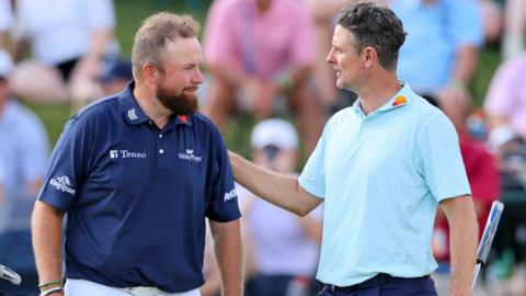 Shane Lowry and Justin Rose at Valhalla during Saturday's third round