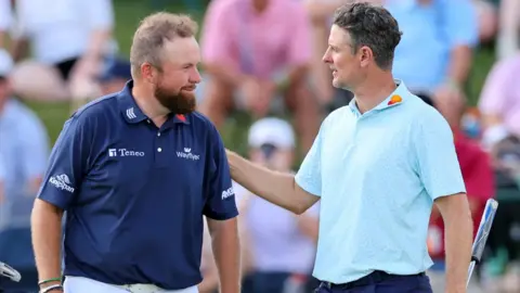 Shane Lowry and Justin Rose at Valhalla during Saturday's third round