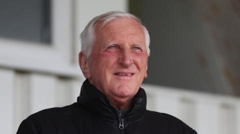 Ronnie Moore in the stands at Hartlepool watching a game last season