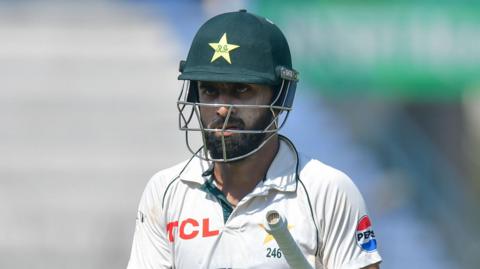 Abdullah Shafique batting for Pakistan against England last October