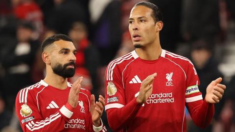 Liverpool forward Mohamed Salah and Reds captain Virgil van Dijk