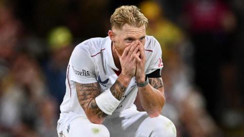 Ben Stokes looks dejected 