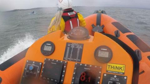 Paddleboarder viewed by Kinghorn RNLI 