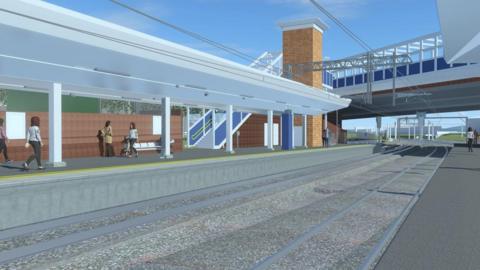 CGI shot of third platform at Salford Crescent