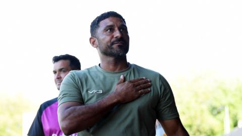 Newport boss Hayden Mullins before their pre-season friendly against AS Roma.