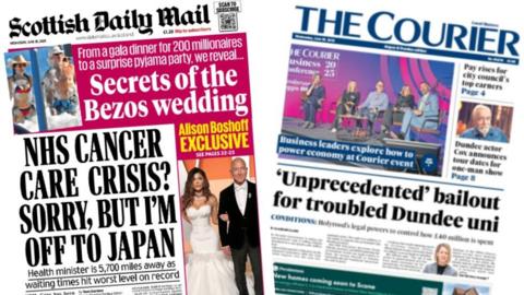 composite image of the daily mail and the courier