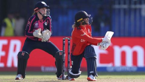 England batter Danni Wyatt-Hodge plays a shot