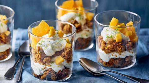 Ginger, mango and lime trifle.