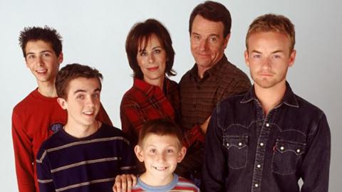 Malcolm in the Middle characters from left to right: Reese (Justin Berfield), Malcolm (Frankie Muniz), Dewey (Erik Per Sullivan), mom Lois (Jane Kaczmarek), dad Hal (Bryan Cranston) and Francis (Christopher Kennedy Masterson)