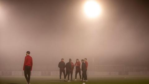 Fog at the Essity Stadium in Flint