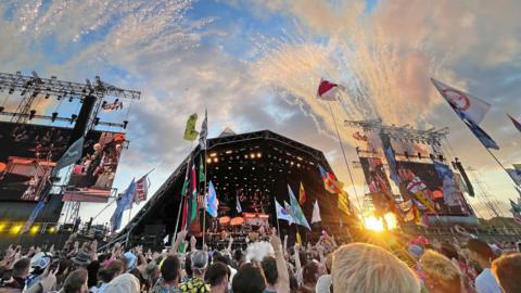 The Pyramid Stage at Glastonbury.