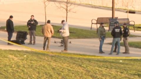 Law enforcement at the scene at Kentucky State University