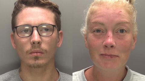Police custody pictures of Danny Lodge and Leann Thornton