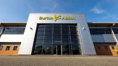 Outside Burton Albion's stadium