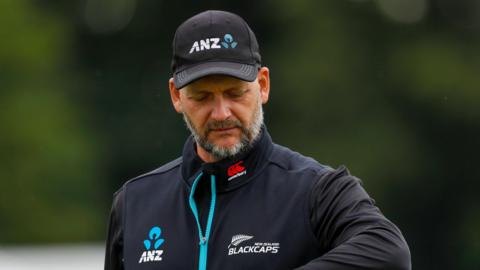 Shane Jurgensen looks at his watch while coaching the New Zealand national team