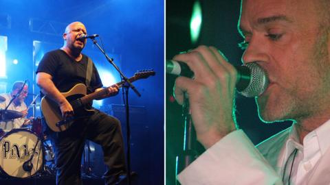 Composite image of Pixies and REM in concert