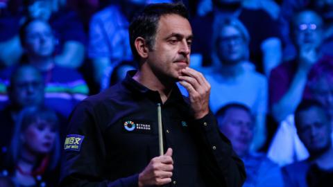 Ronnie O'Sullivan during his defeat by China's He Guoqiang at the English Open on 17 September