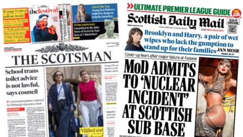 index picture combining the front pages of two newspapers