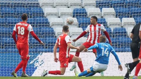 Will Collar scores for Stockport against Brackley