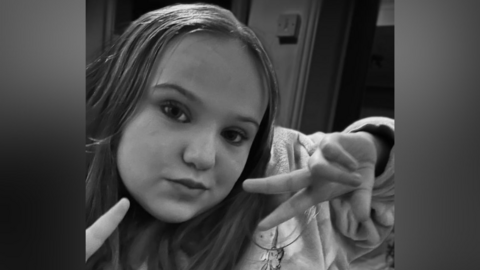 A black and white image of Tiegan Jarman