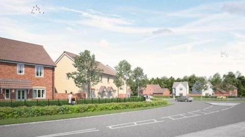 An artist's impression of how the new homes could look