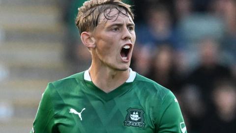 Ben Waine in action for Plymouth