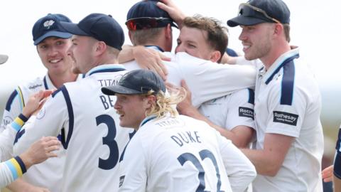 Yorkshire celebrate wicket