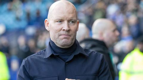 Sheffield Wednesday boss Henrik Pedersen looks on at Hillsborough against Ipswich.