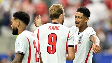 England's Reece James, Harry Kane and Jude Bellingham