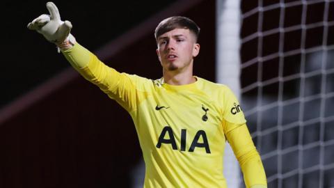 Josh Keeley playing football for Tottenham