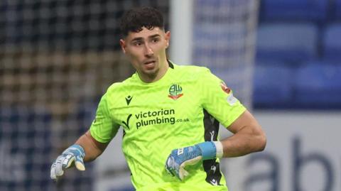 Goalkeeper Luke Southwood playing for Bolton Wanderers