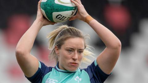 Ireland skipper Edel McMahon during Friday's captain's run in advance of Saturday's game against Australia at Kingspan Stadium