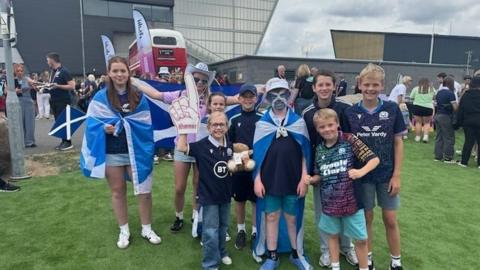 Scotland fans outside the stadium.