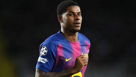 Marcus Rashford playing for Barcelona