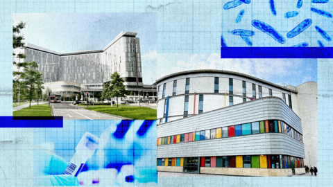 A promo image of the QEUH adult hospital and RCH children's hospital