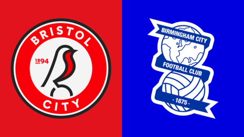 The club badges of Bristol City and Birmingham City