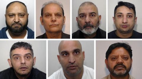 A composite image of a Rochdale grooming gang
