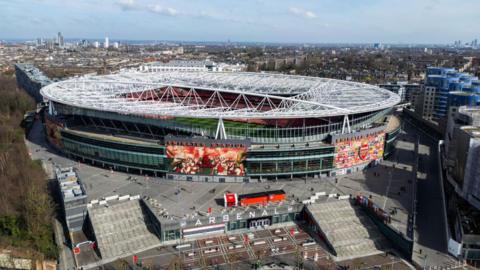 A birdseye view of Emirates Stadium