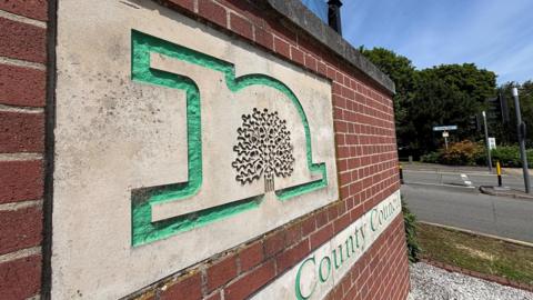 A sign outside Nottinghamshire County Hall