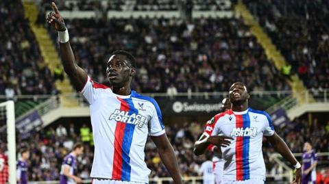 Crystal Palace celebrate scoring against Fiorentina 